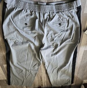 MOTF by SHEIN Grey & Black Side Stripe Dress Pants - 3XL